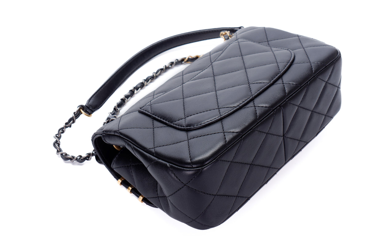 Chanel Bag Charm Paris Black Lambskin Gold Hardware - view 13