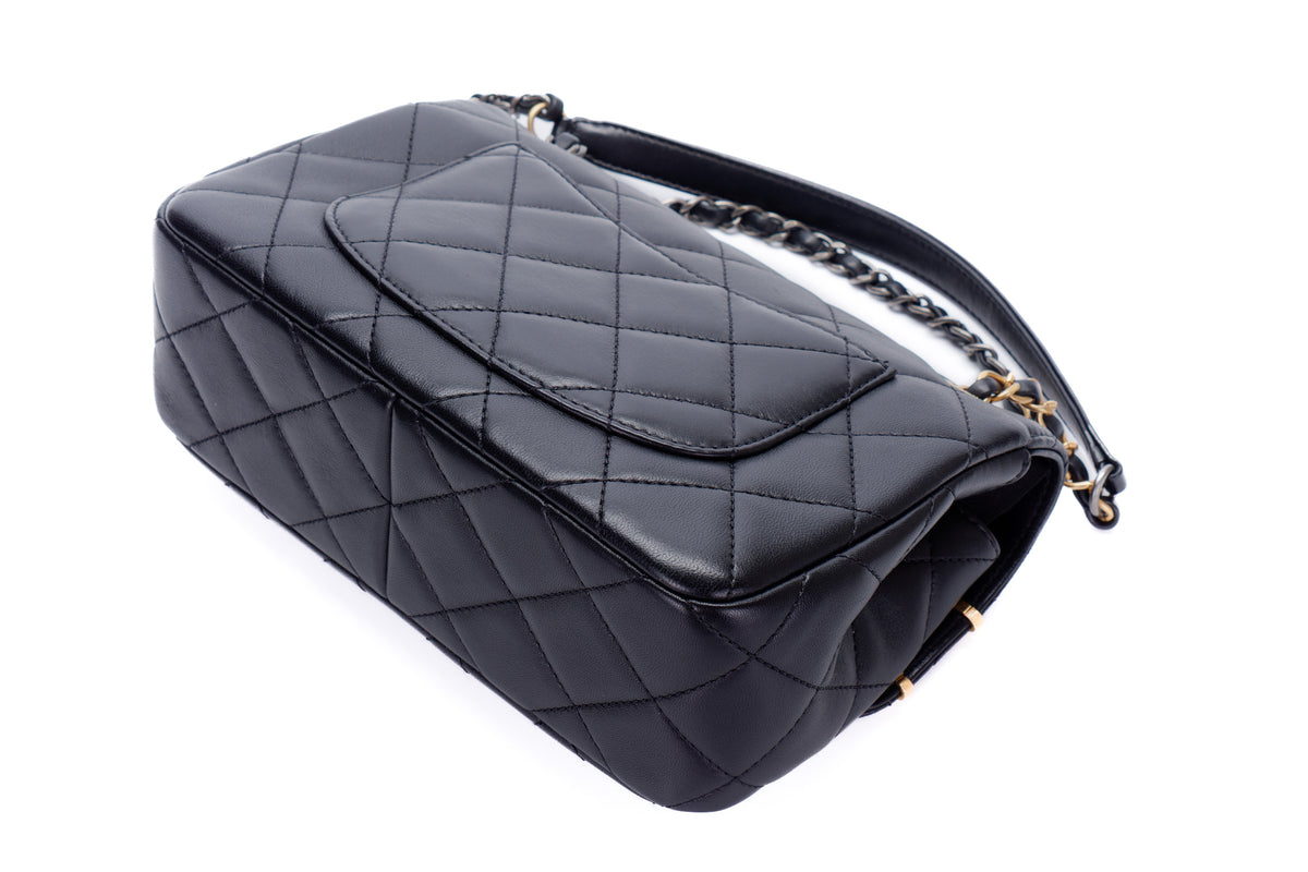 Chanel Bag Charm Paris Black Lambskin Gold Hardware - view 14