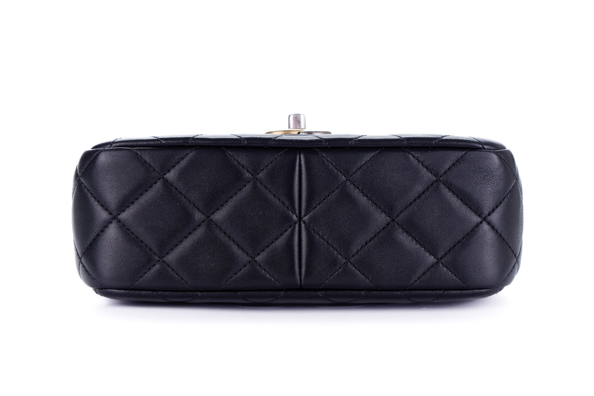 Chanel Bag Charm Paris Black Lambskin Gold Hardware - view 6