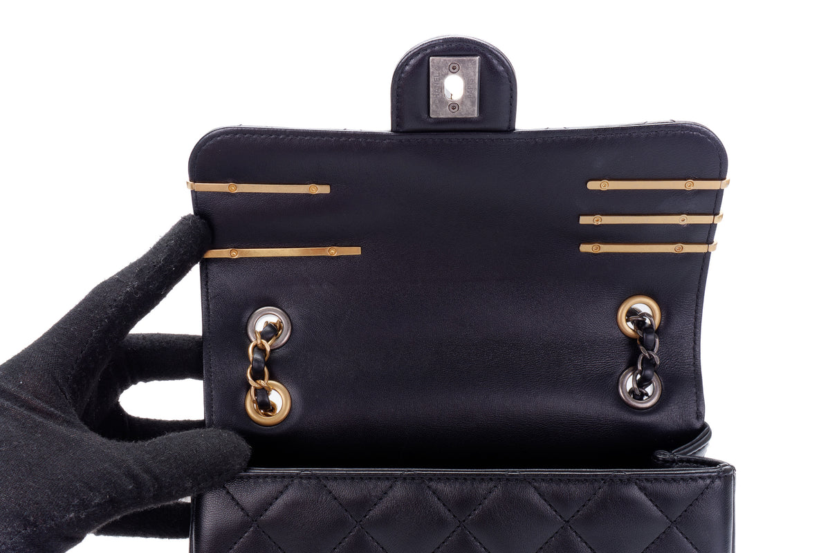 Chanel Bag Charm Paris Black Lambskin Gold Hardware - view 9