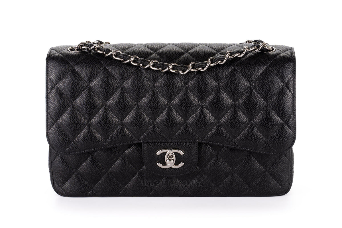 Chanel Jumbo Classic Flap Black Caviar Silver Hardware - view 1