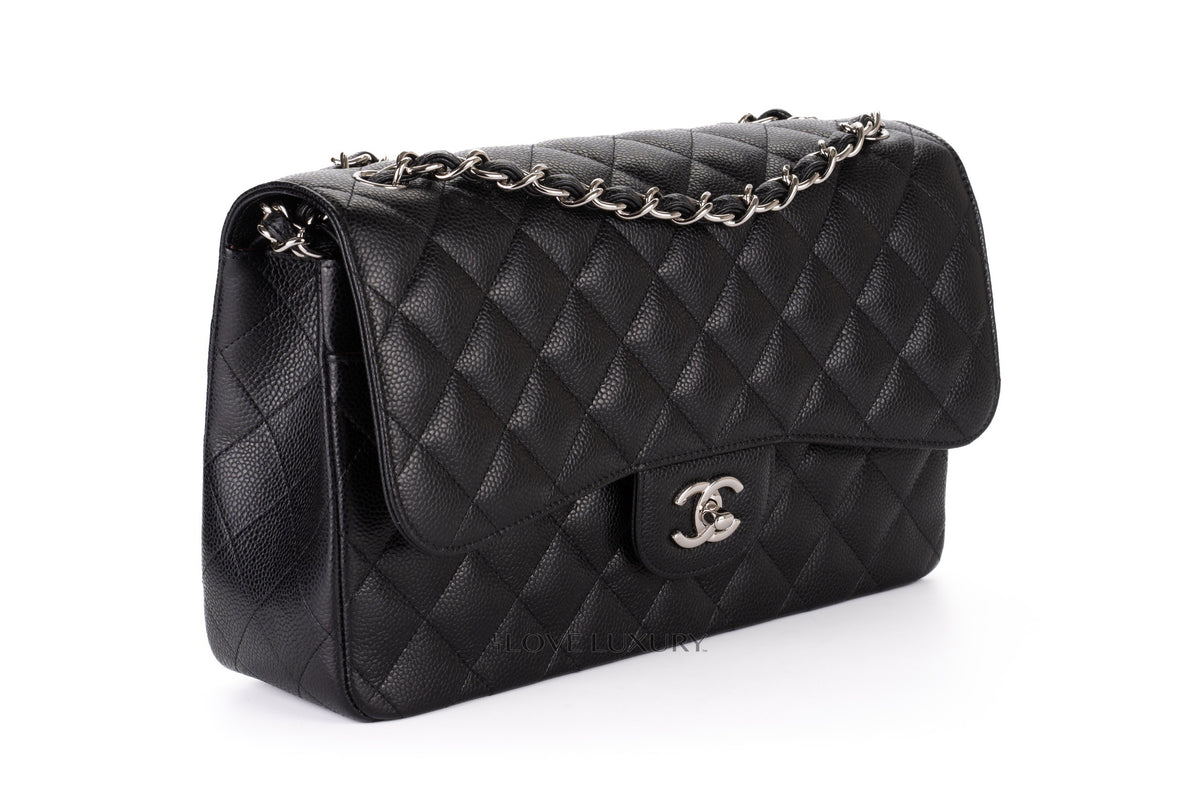 Chanel Jumbo Classic Flap Black Caviar Silver Hardware - view 2