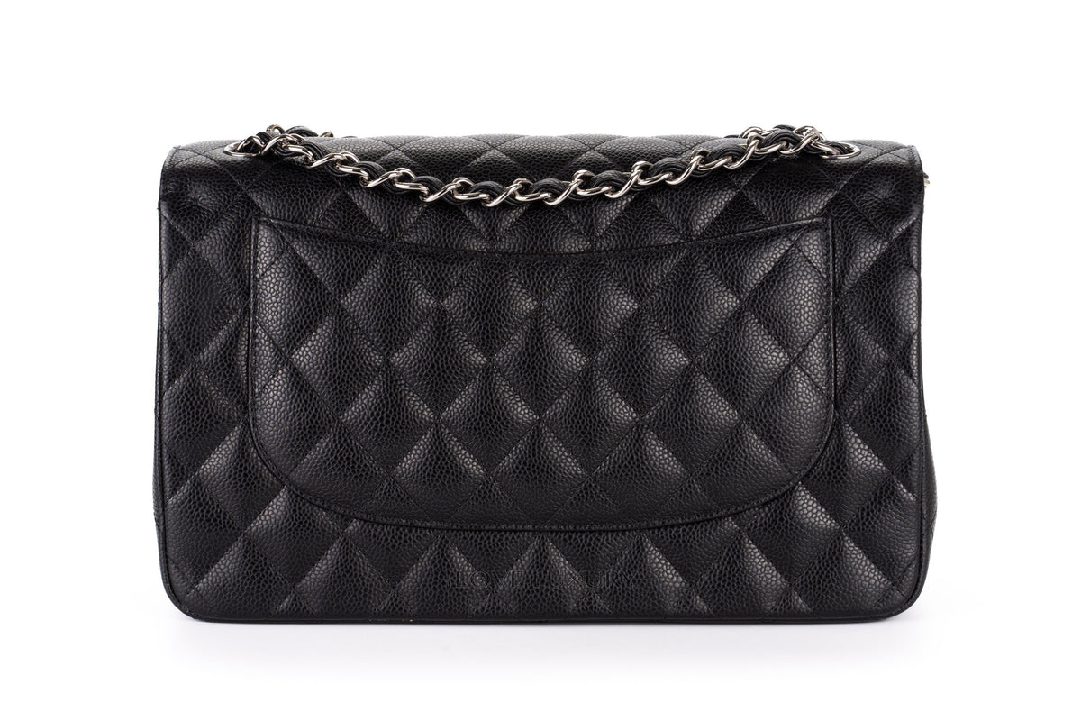 Chanel Jumbo Classic Flap Black Caviar Silver Hardware - view 3