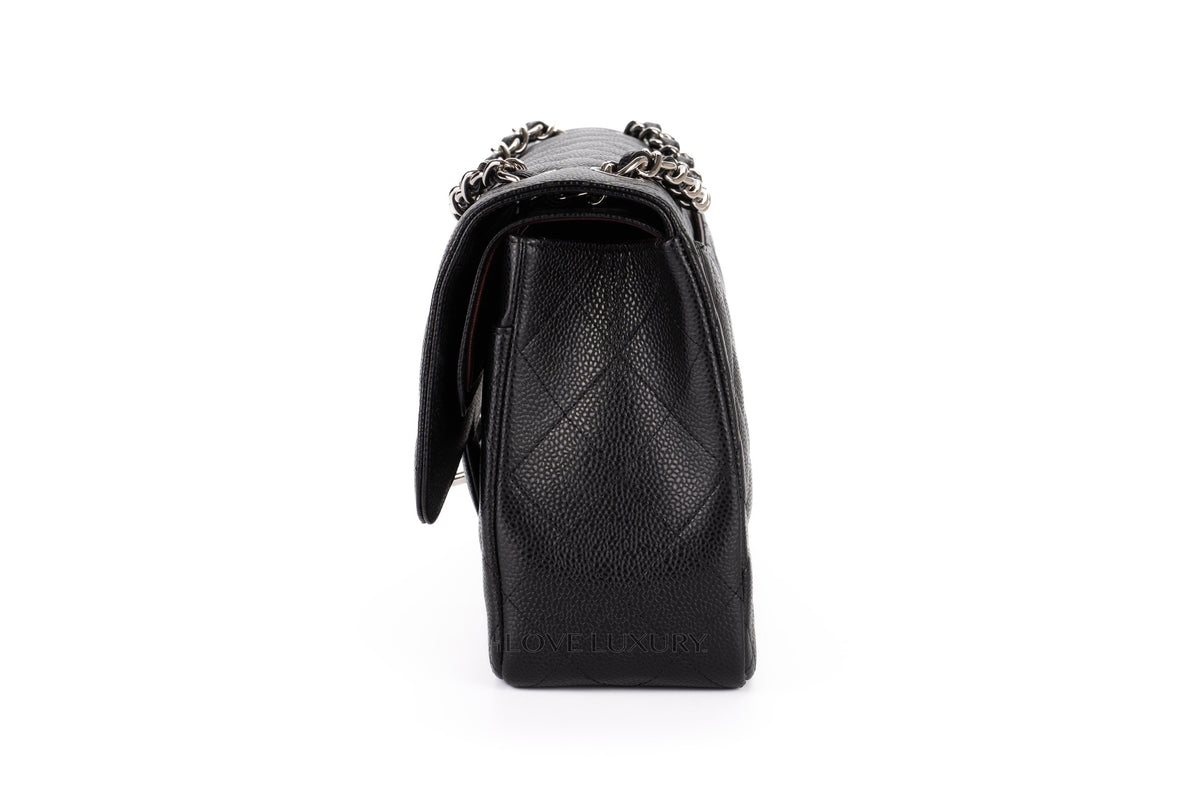 Chanel Jumbo Classic Flap Black Caviar Silver Hardware - view 4