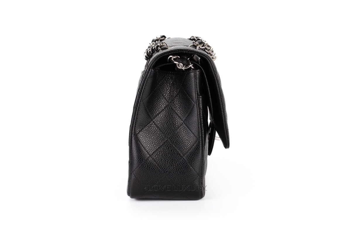Chanel Jumbo Classic Flap Black Caviar Silver Hardware - view 5