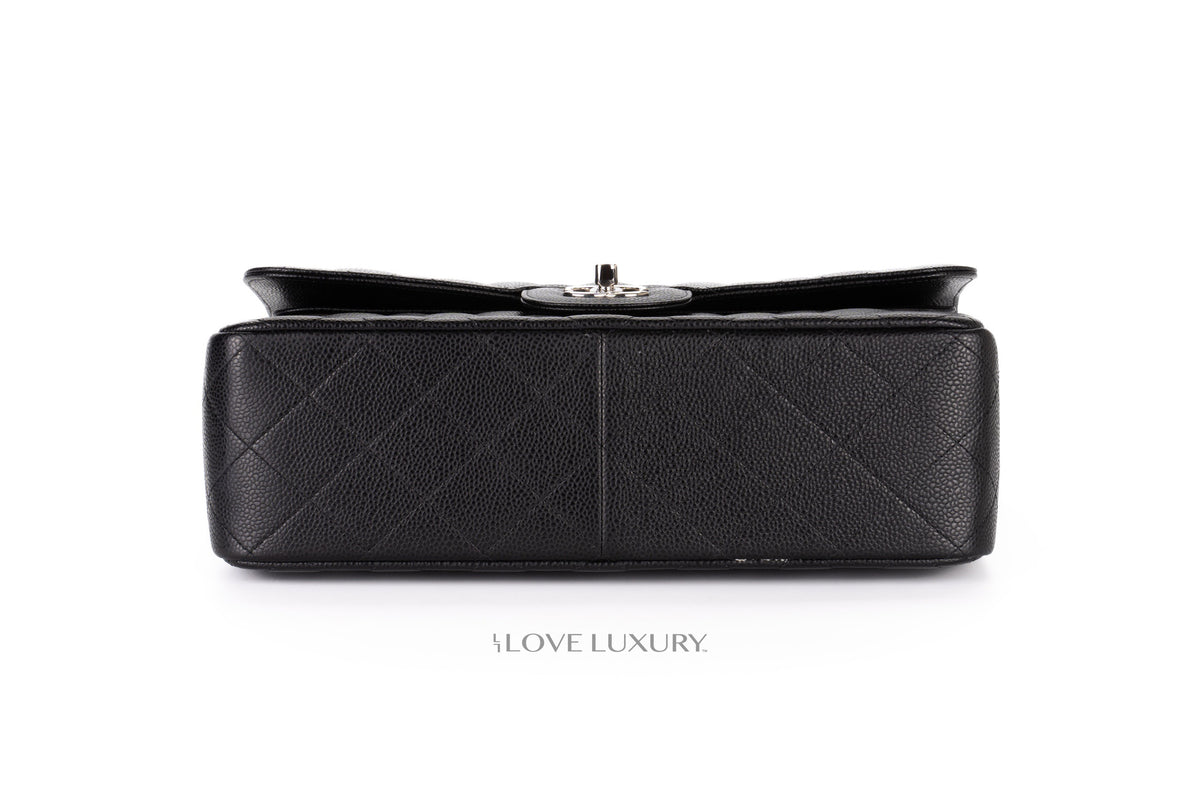 Chanel Jumbo Classic Flap Black Caviar Silver Hardware - view 6