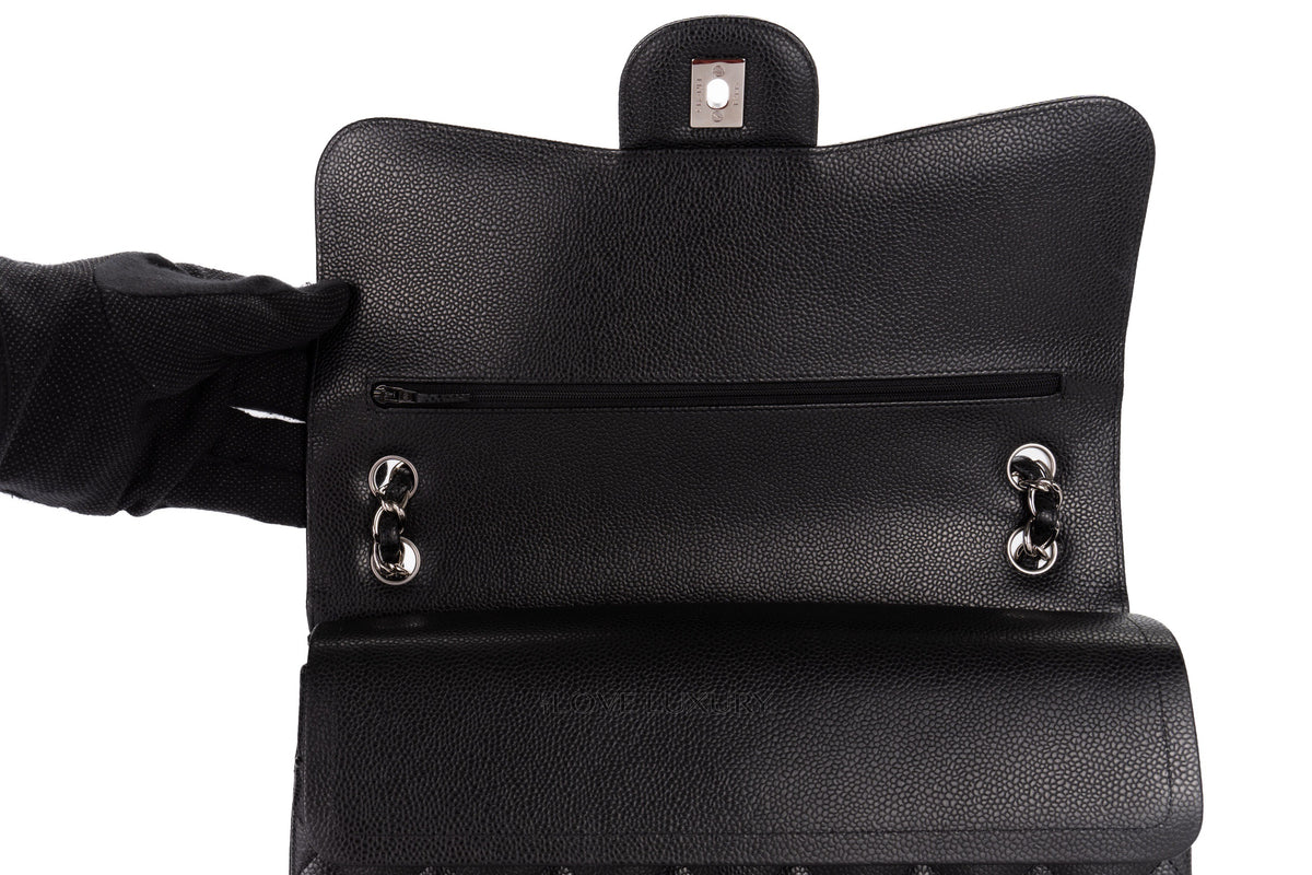 Chanel Jumbo Classic Flap Black Caviar Silver Hardware - view 9