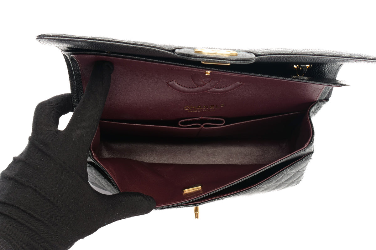 Chanel Medium Classic Flap Black Caviar Gold Hardware - view 11