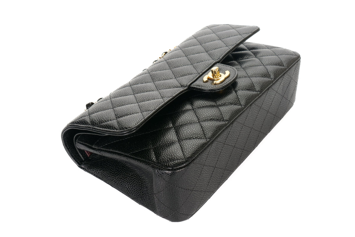 Chanel Medium Classic Flap Black Caviar Gold Hardware - view 12