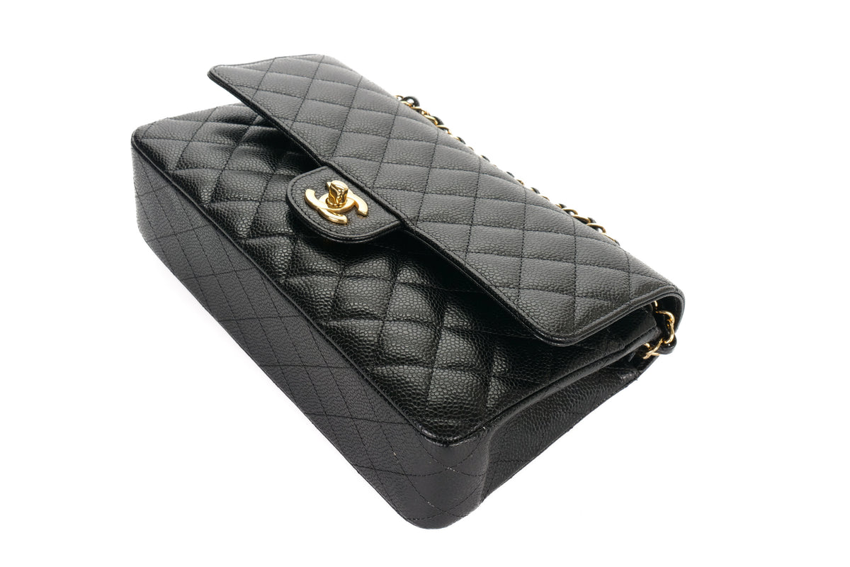 Chanel Medium Classic Flap Black Caviar Gold Hardware - view 13