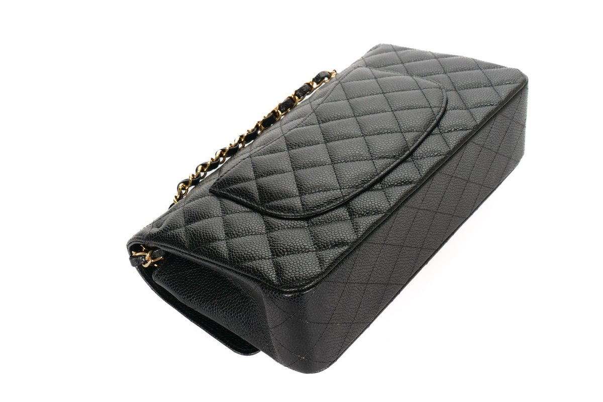 Chanel Medium Classic Flap Black Caviar Gold Hardware - view 14