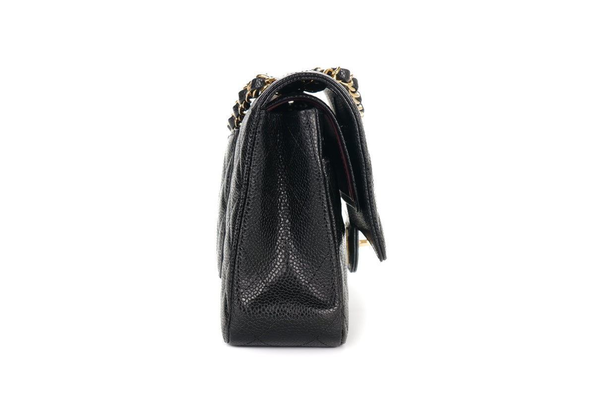 Chanel Medium Classic Flap Black Caviar Gold Hardware - view 5