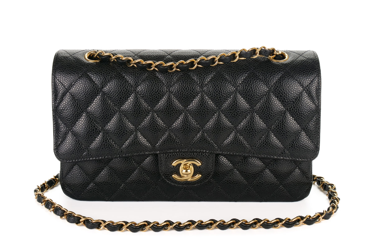 Chanel Medium Classic Flap Black Caviar Gold Hardware - view 8