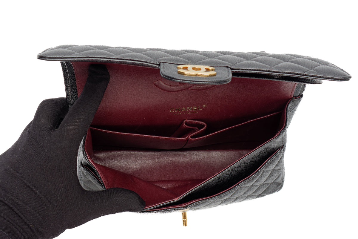 Chanel Medium Classic Flap Black Caviar Gold Hardware - view 10