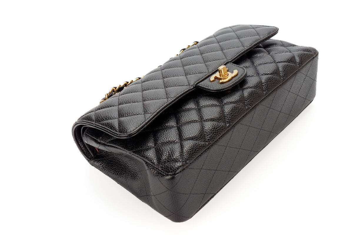 Chanel Medium Classic Flap Black Caviar Gold Hardware - view 11