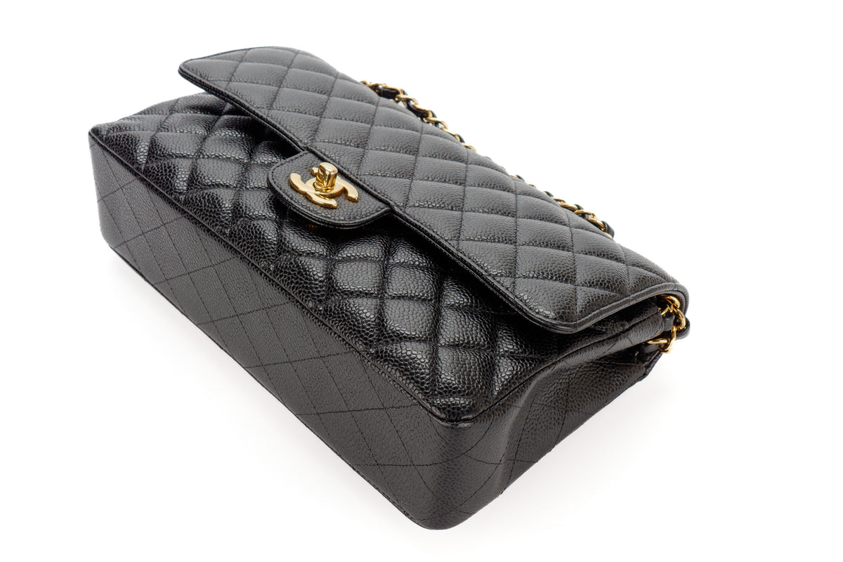 Chanel Medium Classic Flap Black Caviar Gold Hardware - view 12