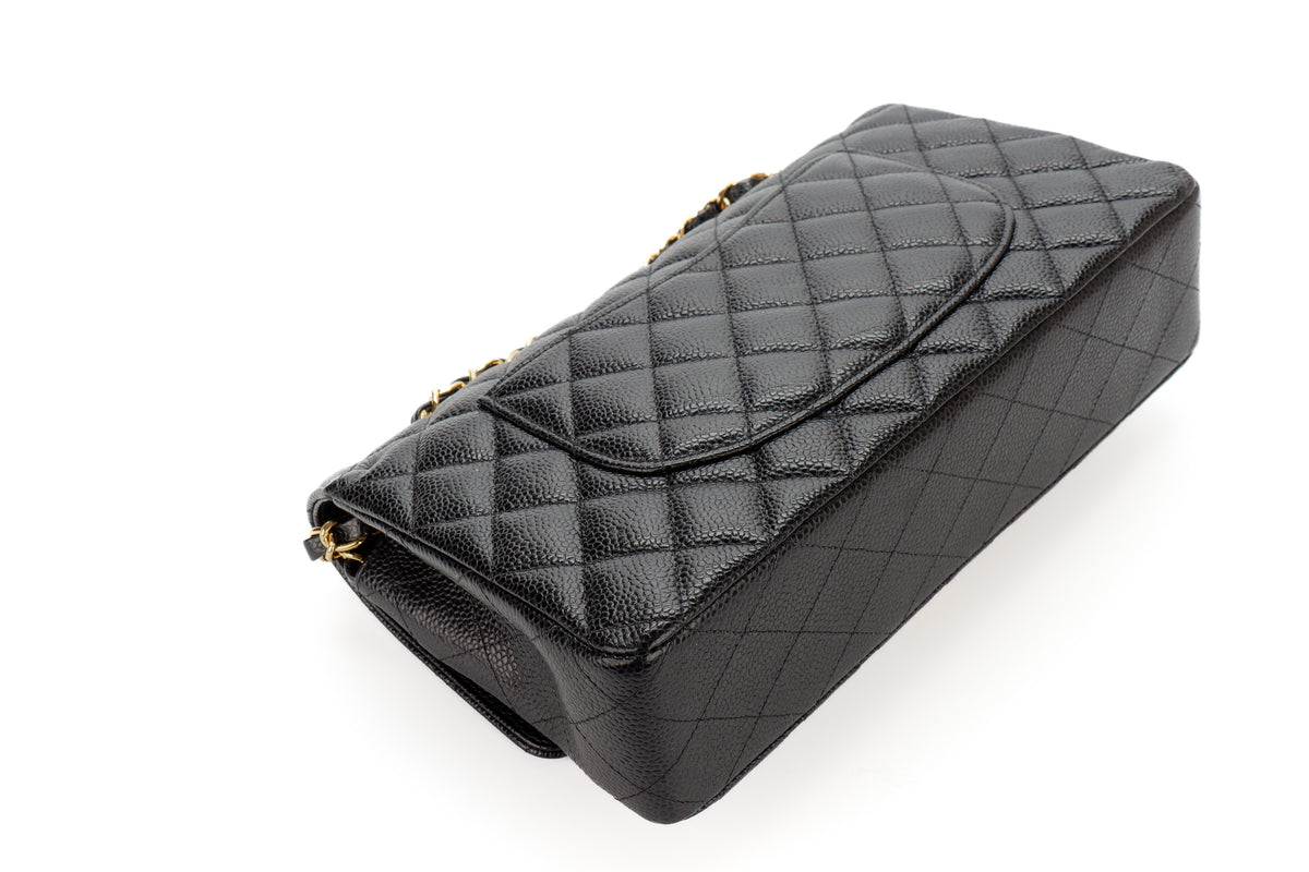 Chanel Medium Classic Flap Black Caviar Gold Hardware - view 13