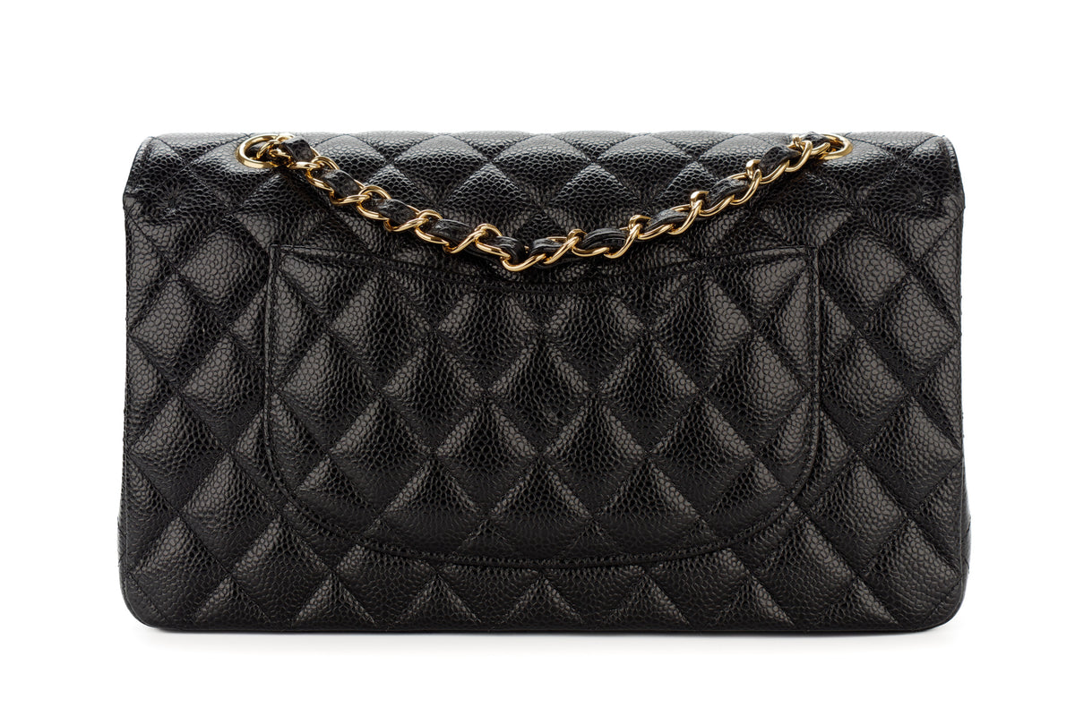 Chanel Medium Classic Flap Black Caviar Gold Hardware - view 3