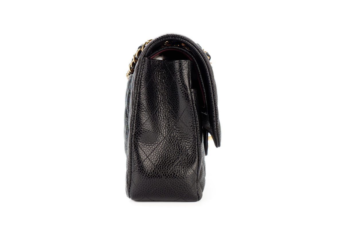 Chanel Medium Classic Flap Black Caviar Gold Hardware - view 5