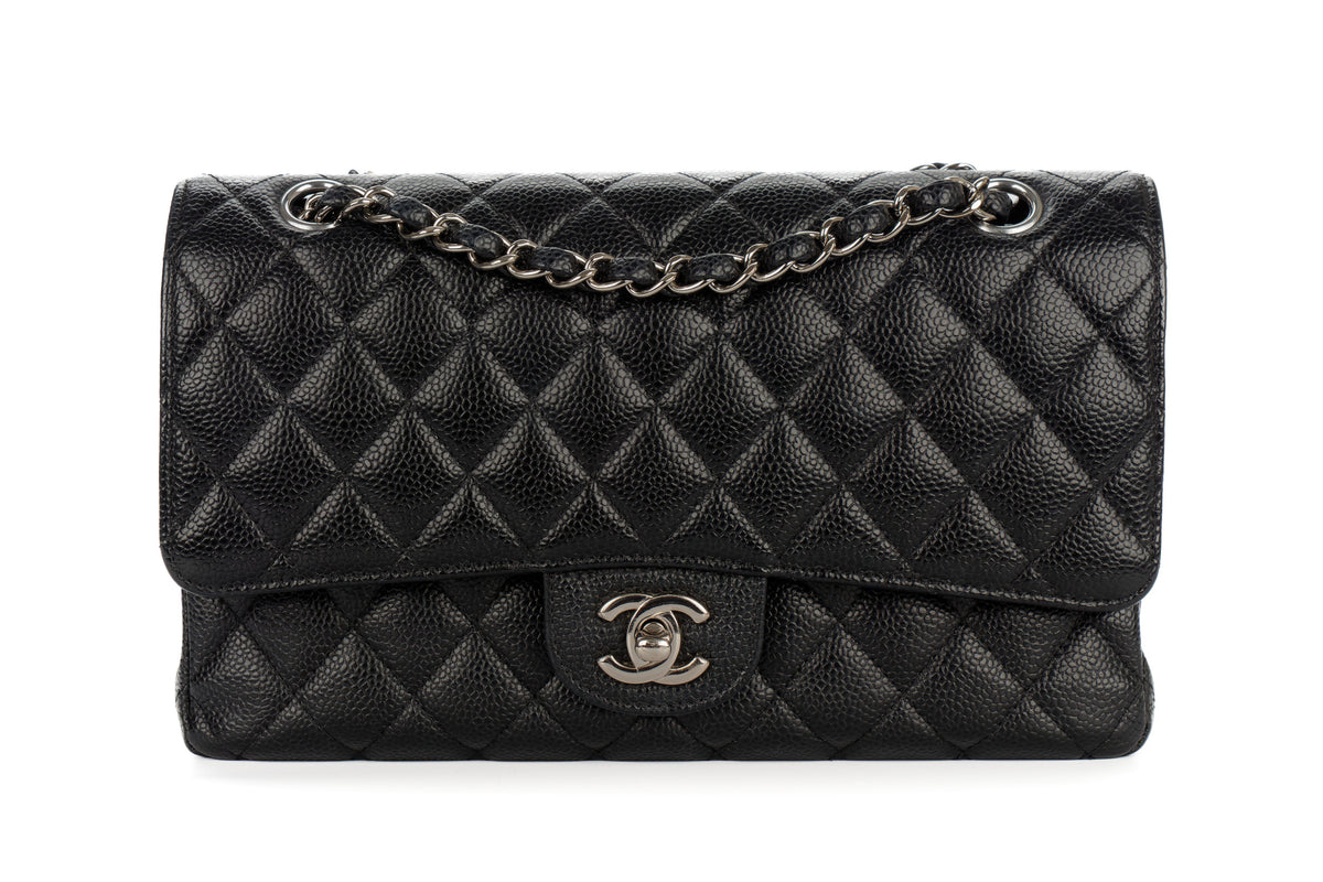 Chanel Medium Classic Flap Black Caviar Silver Hardware - view 1