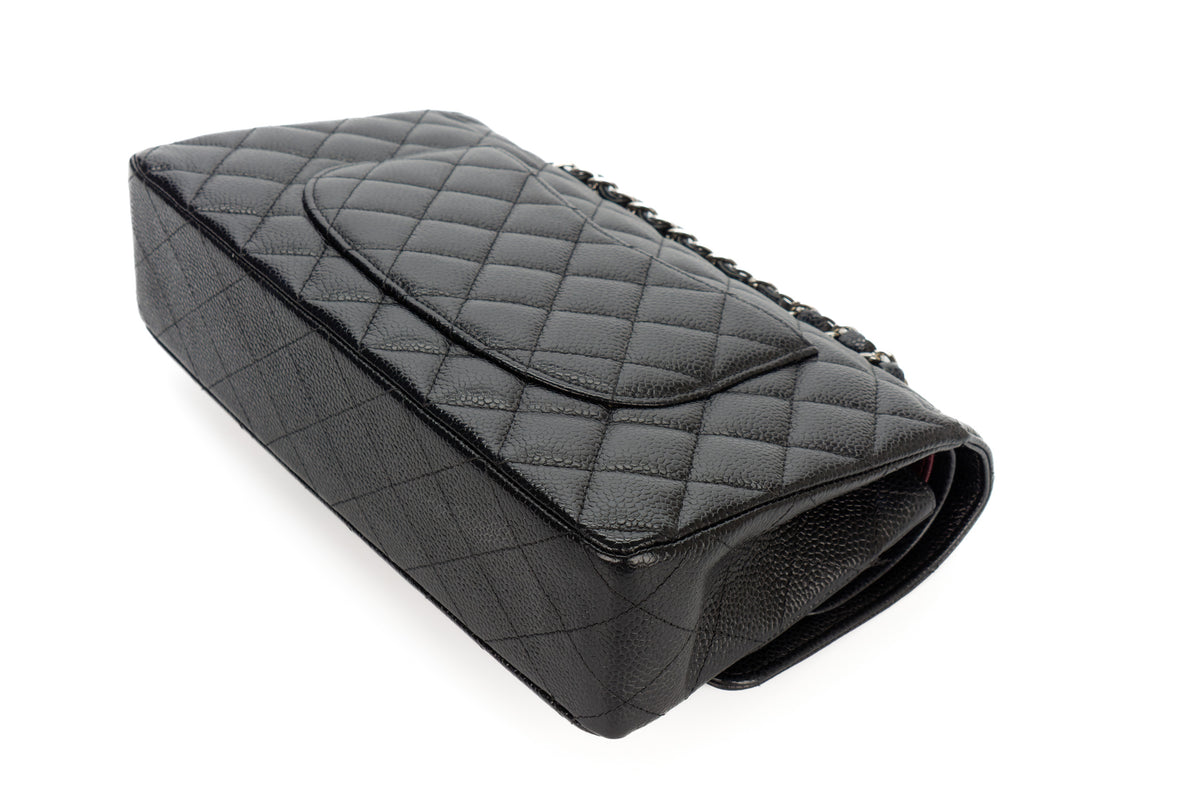 Chanel Medium Classic Flap Black Caviar Silver Hardware - view 15