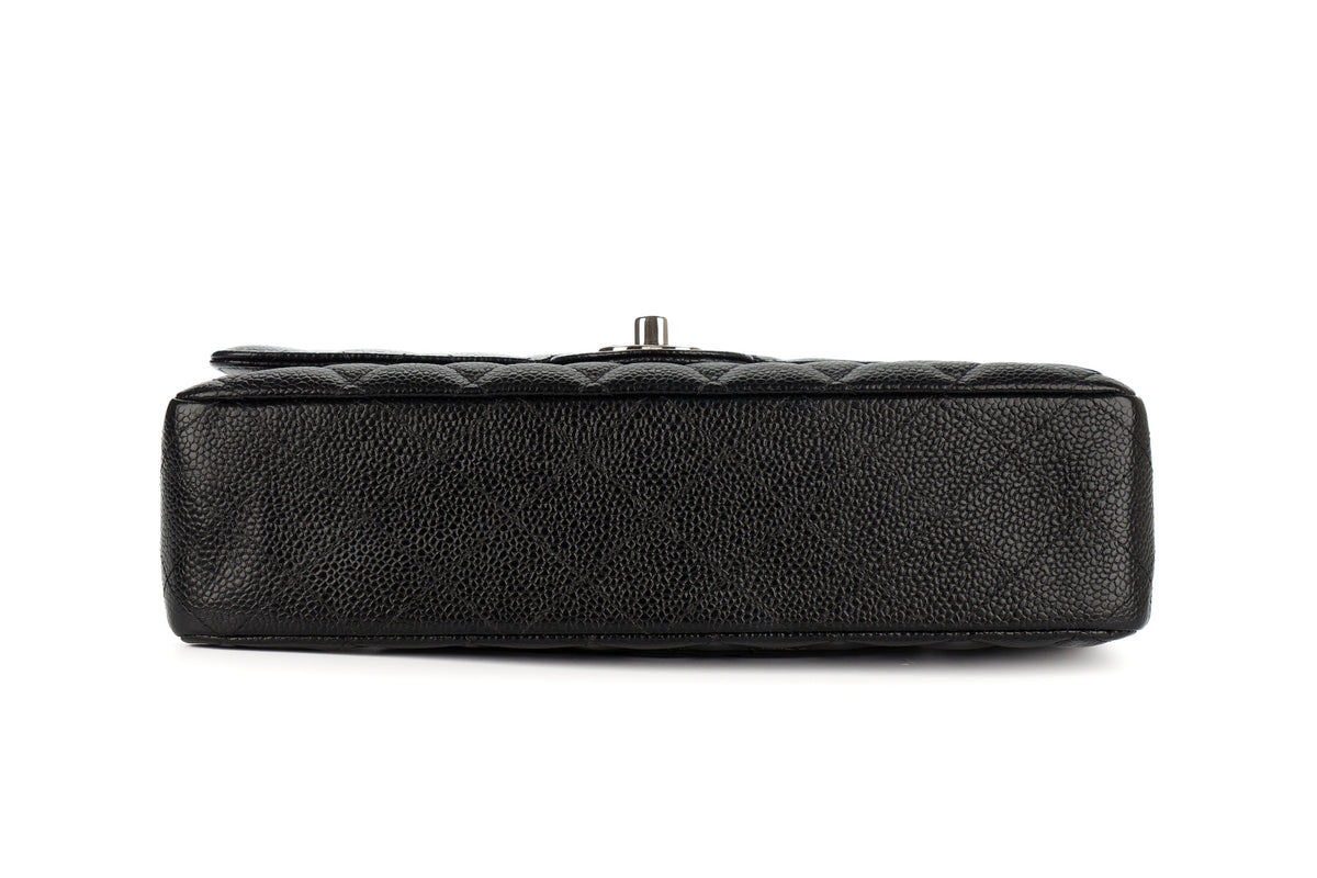 Chanel Medium Classic Flap Black Caviar Silver Hardware - view 6