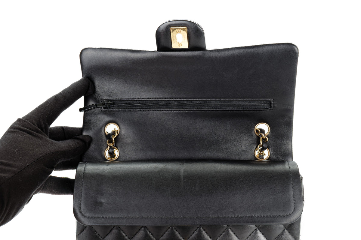 Chanel Medium Classic Flap Black Lambskin Gold Hardware - view 10