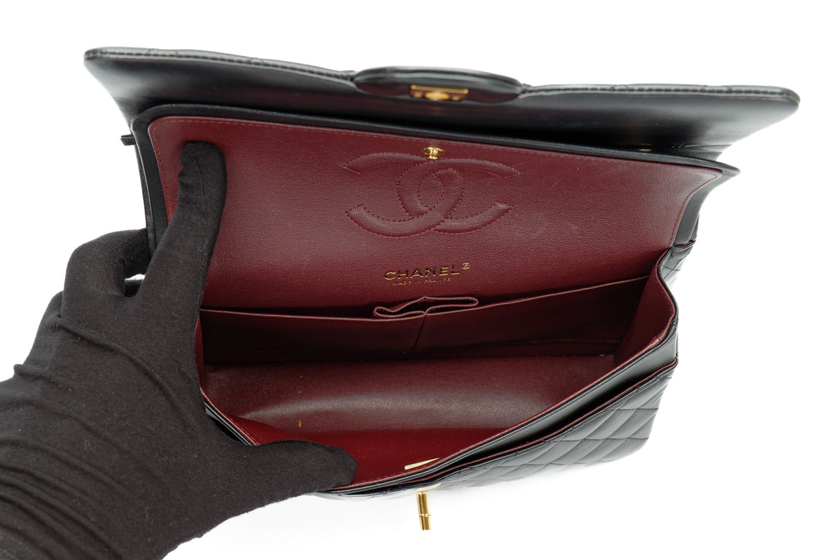 Chanel Medium Classic Flap Black Lambskin Gold Hardware - view 12