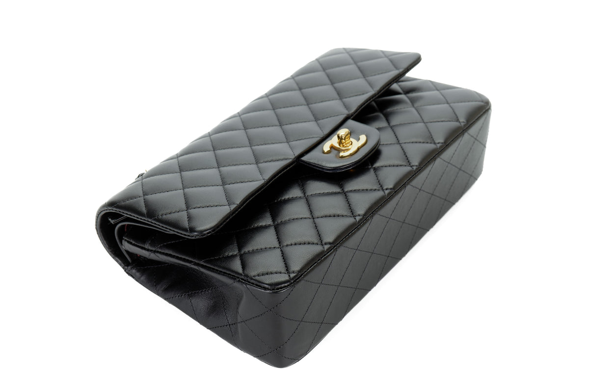Chanel Medium Classic Flap Black Lambskin Gold Hardware - view 16