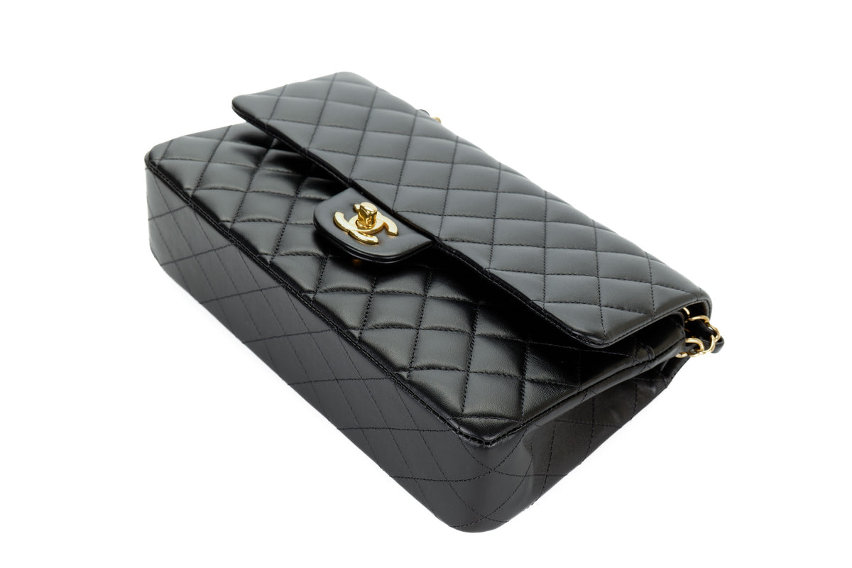 Chanel Medium Classic Flap Black Lambskin Gold Hardware - view 17