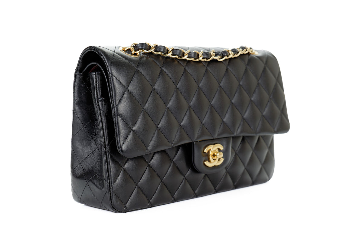 Chanel Medium Classic Flap Black Lambskin Gold Hardware - view 2