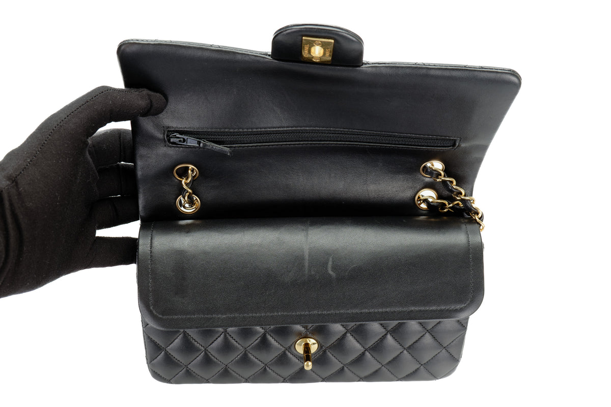 Chanel Medium Classic Flap Black Lambskin Gold Hardware - view 9