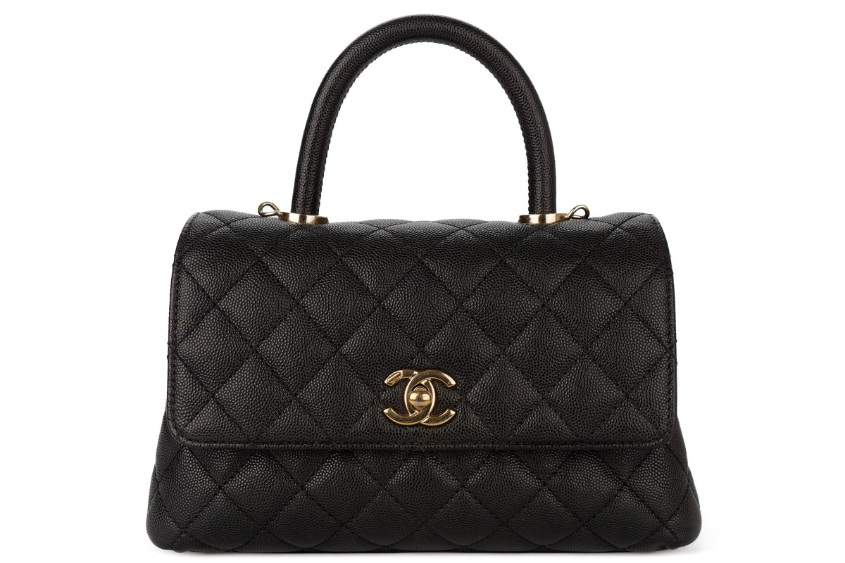 Chanel Small Coco Handle Black Caviar Gold Hardware - view 1