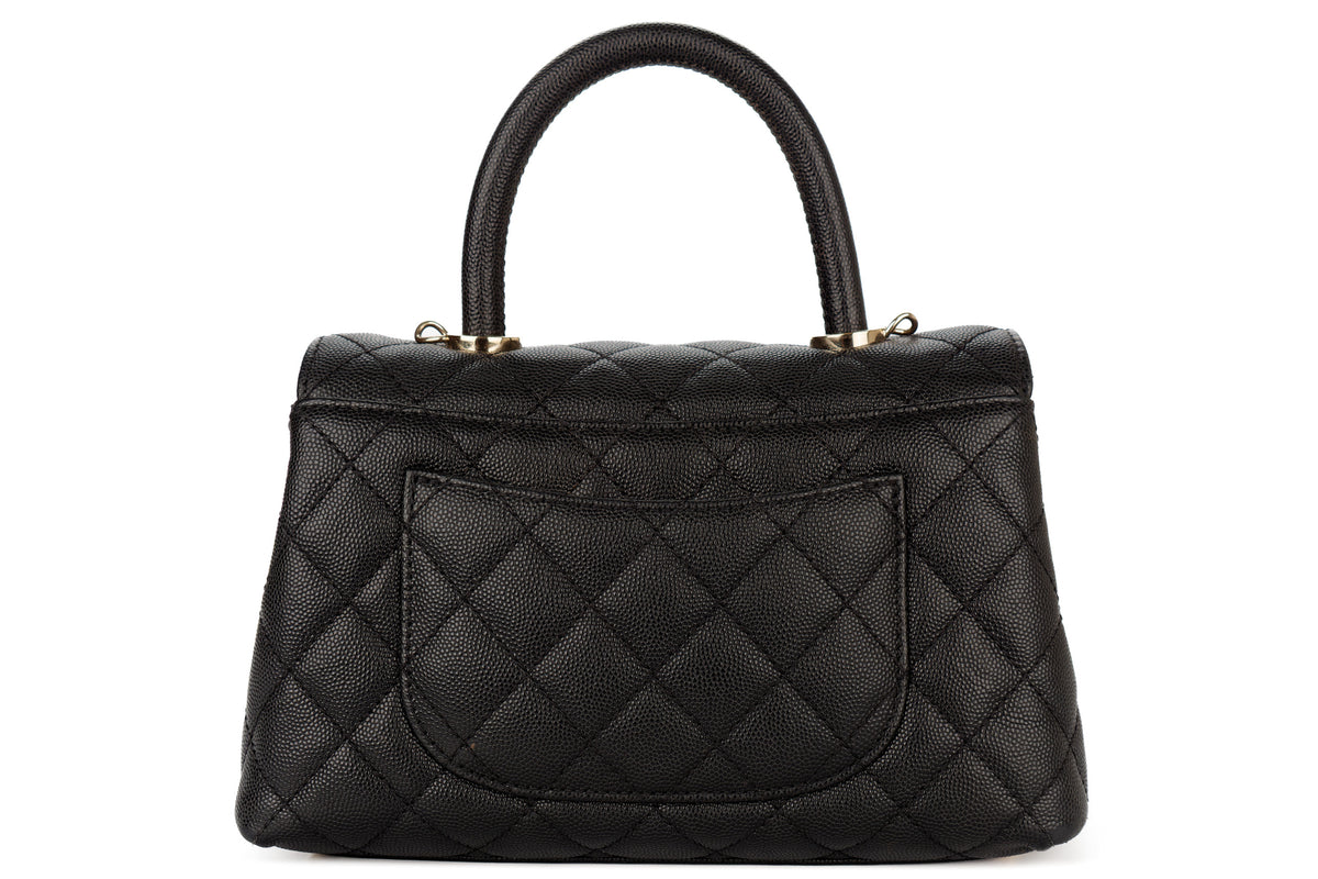 Chanel Small Coco Handle Black Caviar Gold Hardware - view 3