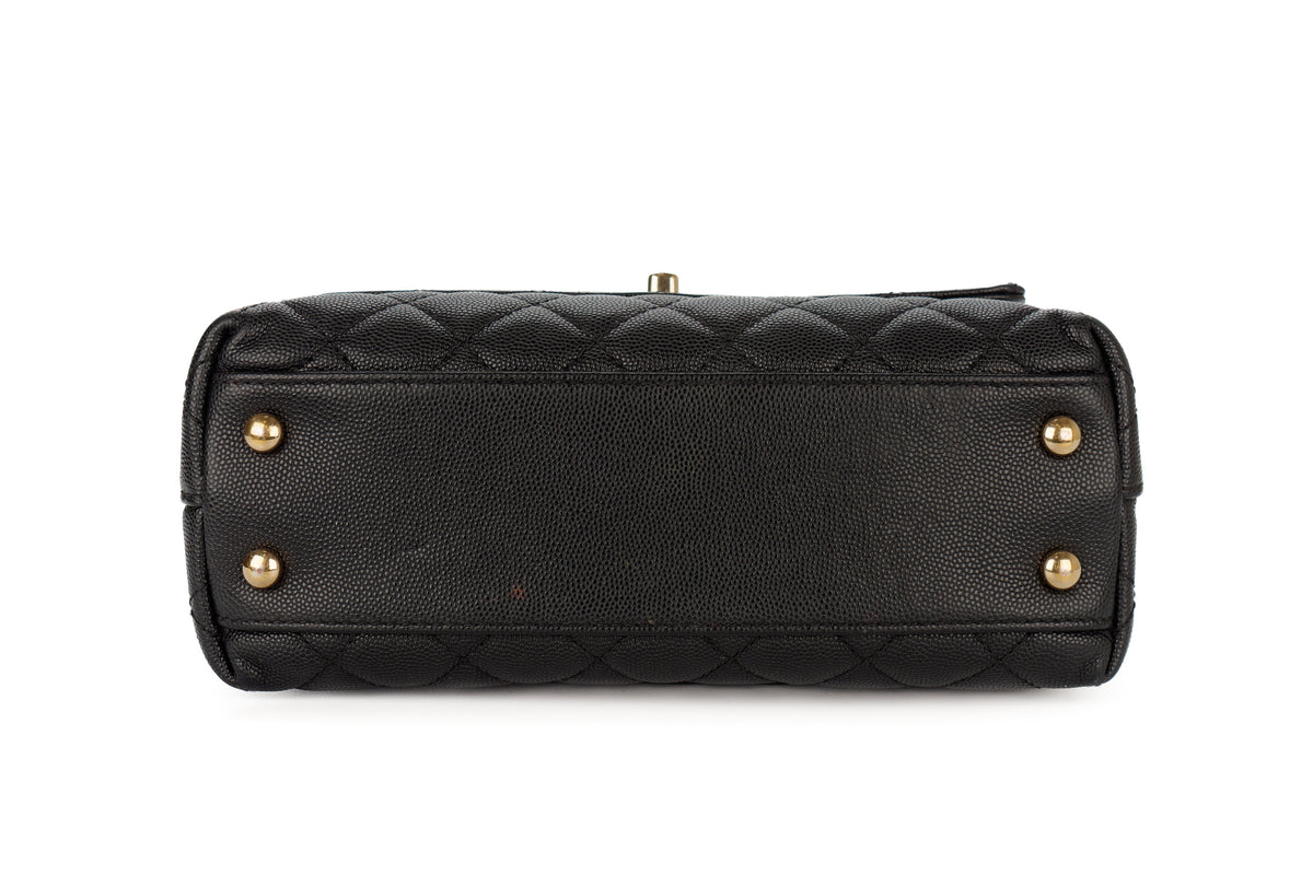 Chanel Small Coco Handle Black Caviar Gold Hardware - view 6