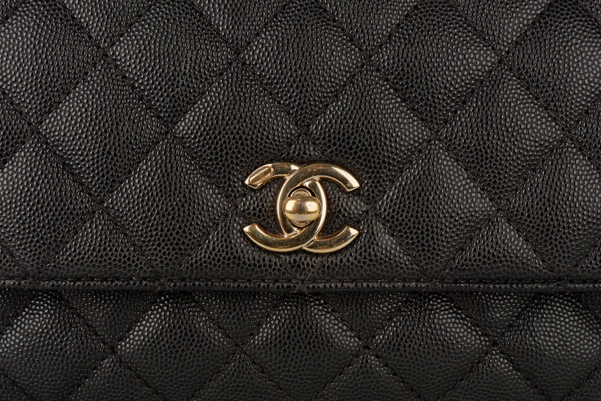 Chanel Small Coco Handle Black Caviar Gold Hardware - view 7