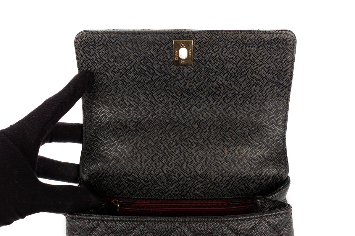 Chanel Small Coco Handle Black Caviar Gold Hardware - view 8