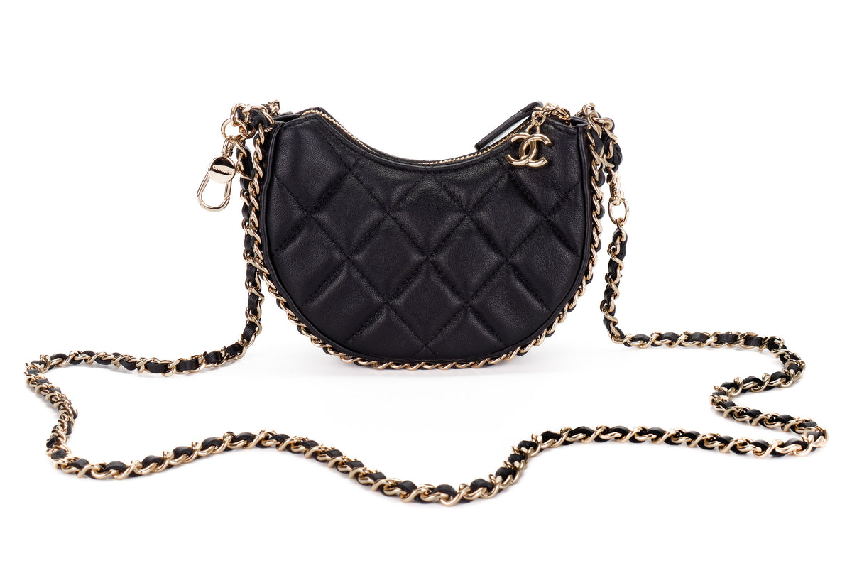Chanel Bag Croissant Black Lambskin Gold Hardware - view 7