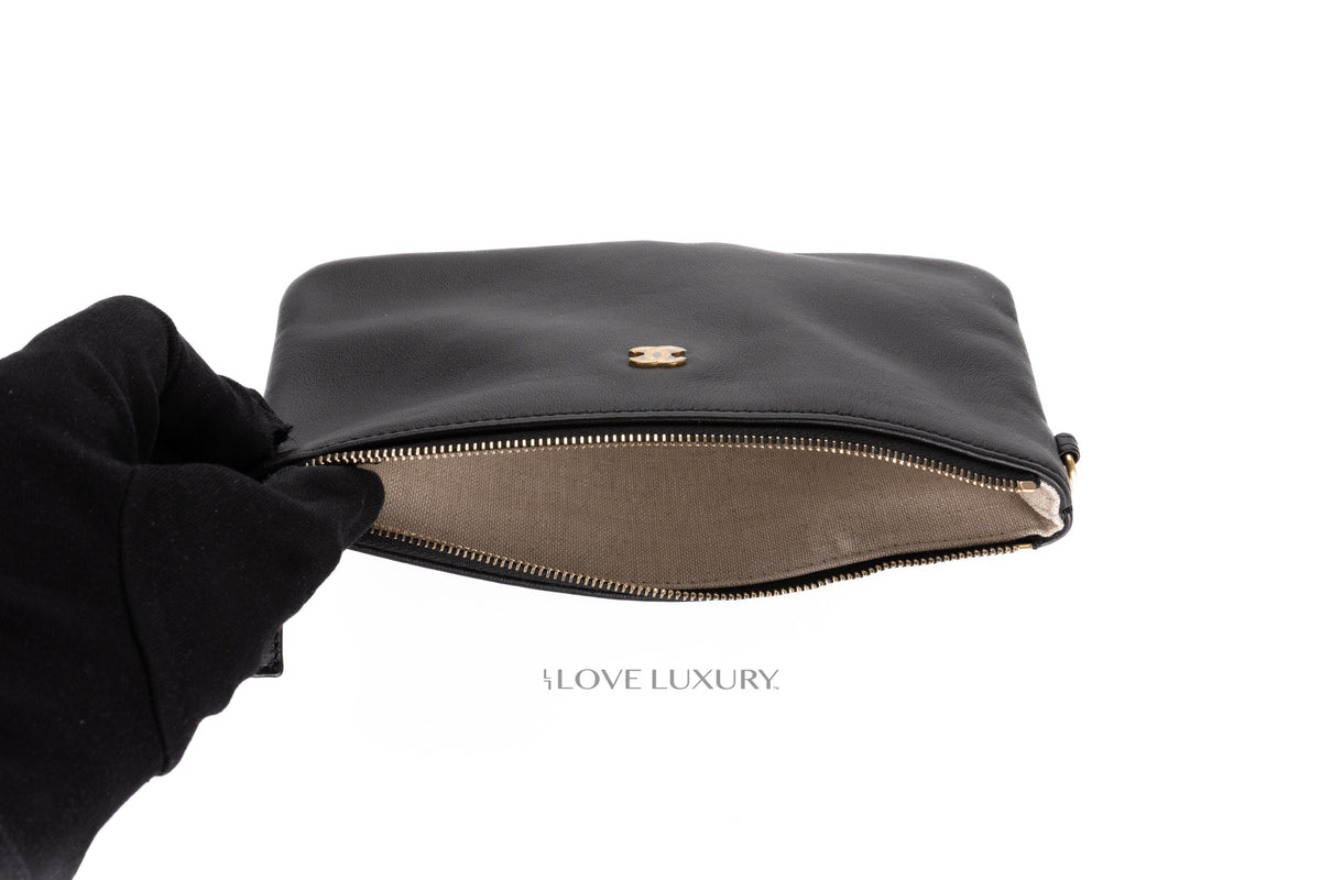 Chanel Large Deauville Shopping Tote Black Calfskin - view 11