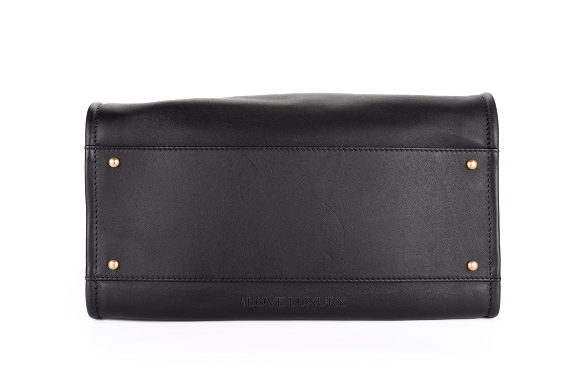 Chanel Large Deauville Shopping Tote Black Calfskin - view 6