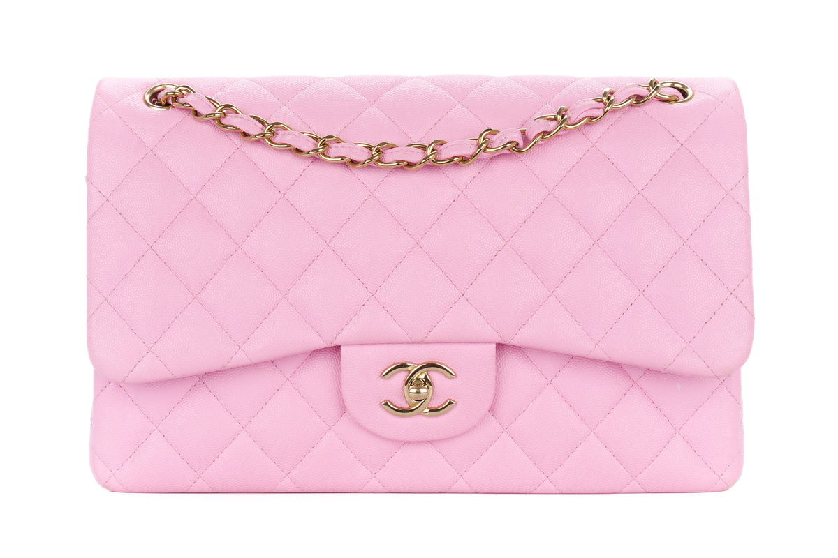 Chanel Jumbo Double Classic Flap Bubblegum Pink Caviar Gold Hardware - view 1