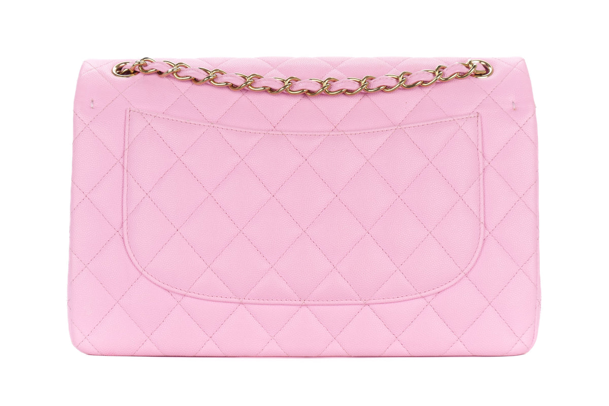 Chanel Jumbo Double Classic Flap Bubblegum Pink Caviar Gold Hardware - view 3
