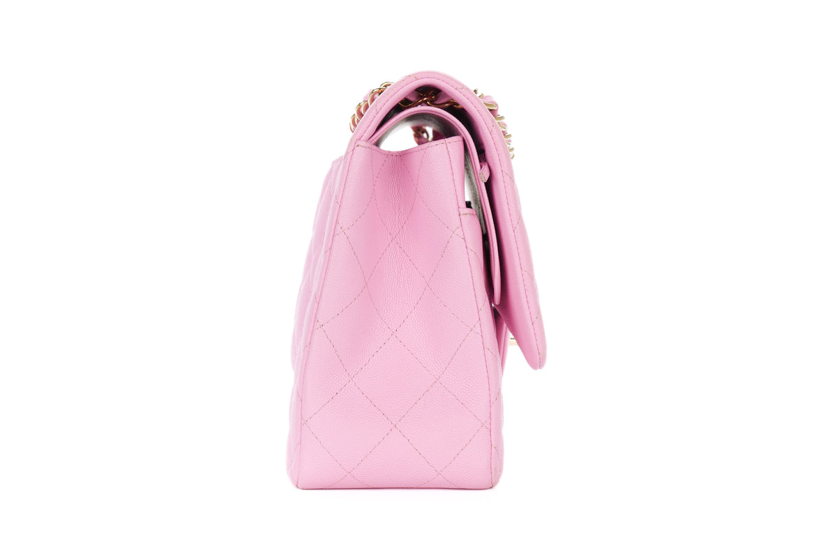 Chanel Jumbo Double Classic Flap Bubblegum Pink Caviar Gold Hardware - view 5