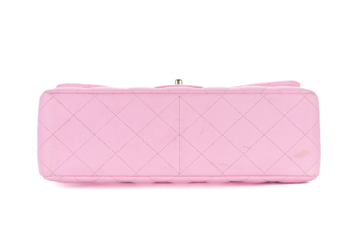 Chanel Jumbo Double Classic Flap Bubblegum Pink Caviar Gold Hardware - view 6