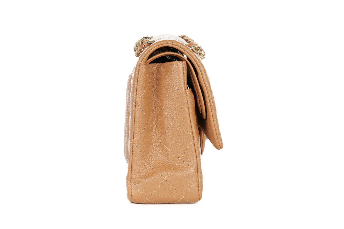 Chanel Medium Double Classic Flap Salmon Caviar Gold Hardware - view 5