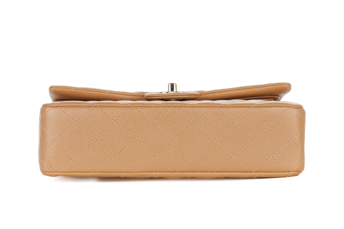 Chanel Medium Double Classic Flap Salmon Caviar Gold Hardware - view 6