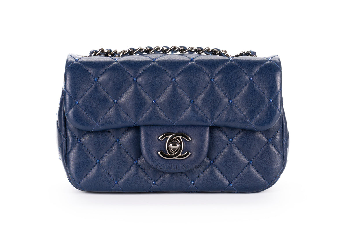 Chanel Mini Rectangular Bag Extra Limited Edition Swarovski Beads Blue - view 1