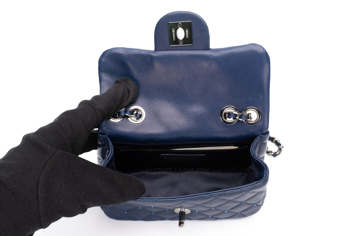 Chanel Mini Rectangular Bag Extra Limited Edition Swarovski Beads Blue - view 11