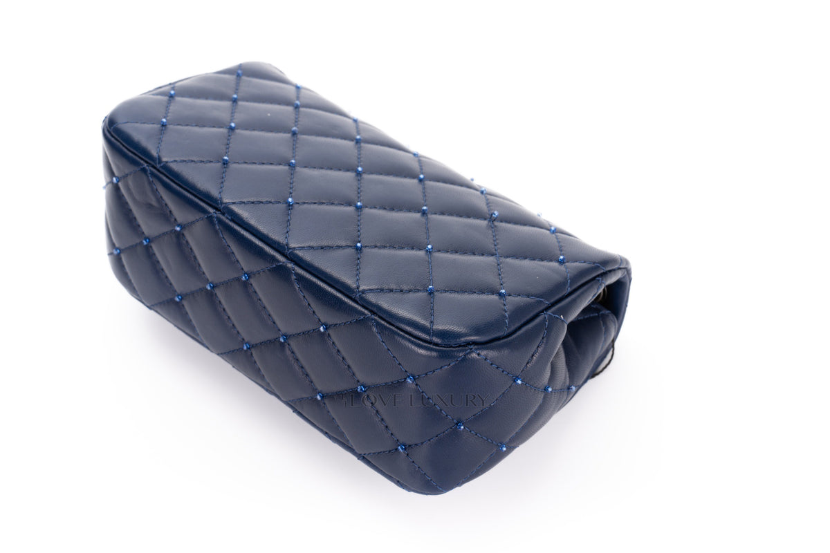 Chanel Mini Rectangular Bag Extra Limited Edition Swarovski Beads Blue - view 15