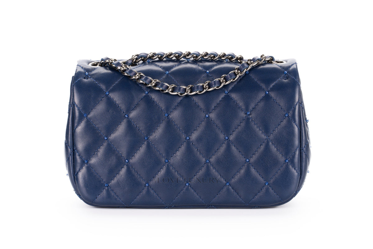 Chanel Mini Rectangular Bag Extra Limited Edition Swarovski Beads Blue - view 3